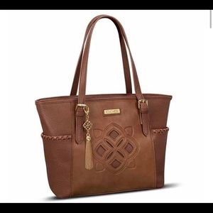 Danbury Mint Brown Harmony Handbag by Jose Hess double handle - sold out